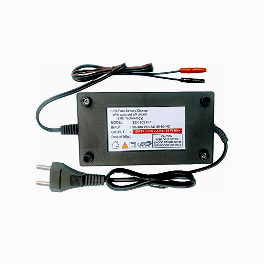 Universal 12V 2A Battery Charger/ Maintainer with Auto Cut Off for Multiple  Applications, UPS, Car, Motorcycle Battery