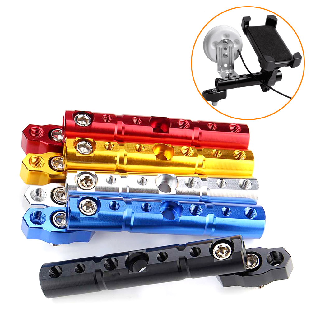 Universal Motorcycle CNC Phone GPS/ Fog Light Clamp Holder Stand Rearview Mirror Extender/ Extension Bracket Bar 8/10mm