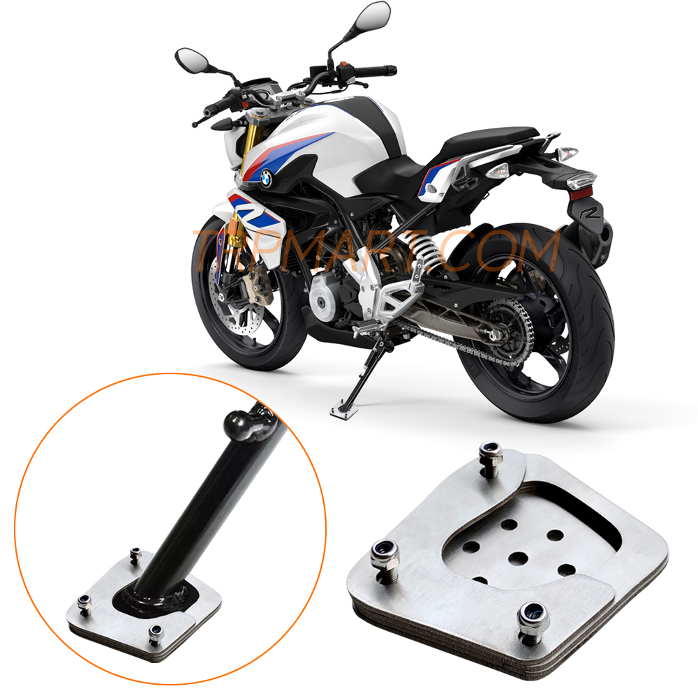 CNC Stainless Steel Kickstand Extension/ Enlarger, Base Support Pad Plate Stand Compatible with/ for BMW G310 GS