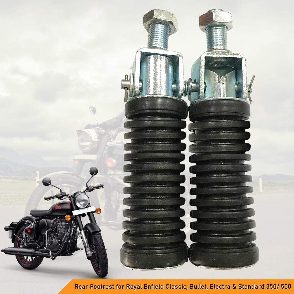 High-Quality Left Right Rear Footrest Compatible for Royal Enfeild Classic, Bullet, Electra & Standard 350/ 500 CC Motorcycles - Enhanced Comfort & Stability (2 Pcs)