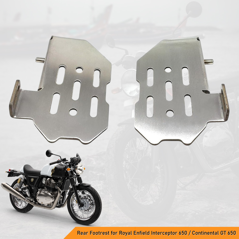 Heavy Duty Stainless Steel Pillion Rear Footrest for Royal Enfield Interceptor 650 / Continental GT 650 - Enhanced Comfort & Stability