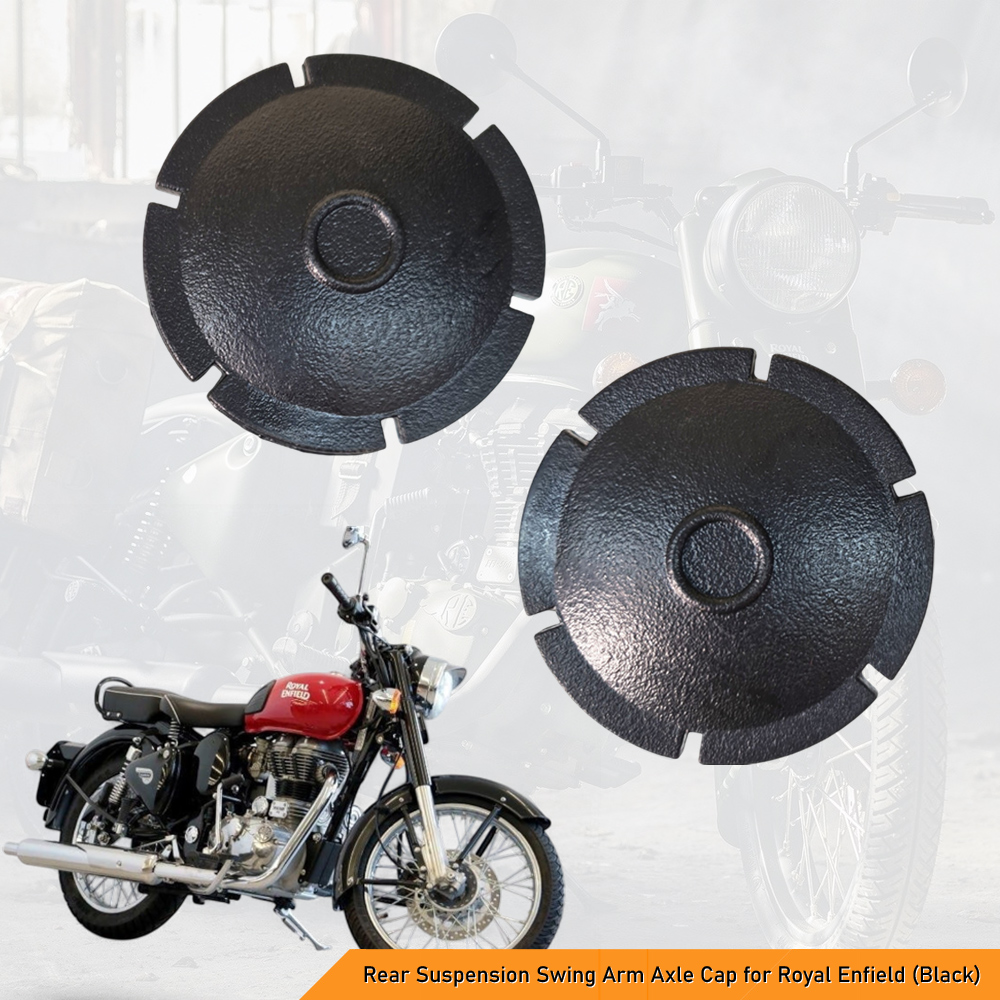 High-Quality Plastic Rear Suspension Swing Arm Axle Cap for Royal Enfield Classic, Bullet, Standard & Electra 350/500 Models - Black (Set of 2 pc)