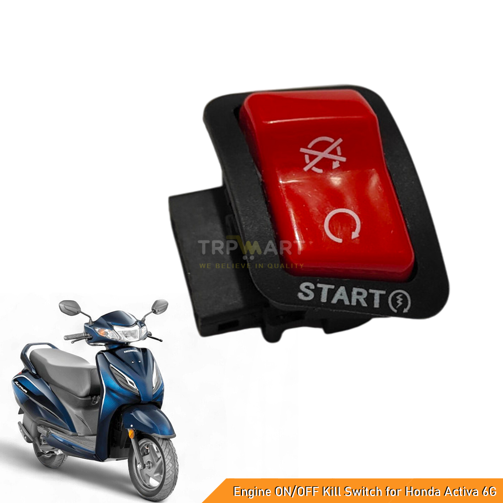 Engine ON/OFF Kill Switch Button - 4-Pin Self Start Switch Compatible with Honda Activa 6G