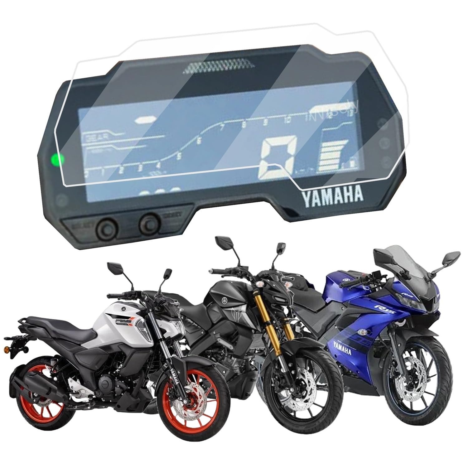 Premium Quality Speedometer Display Screen Guard for Yamaha R15 V3, Yamaha MT 15 & Yamaha FZS-FI V4 - Tempered Glass Anti-Scratch Protector