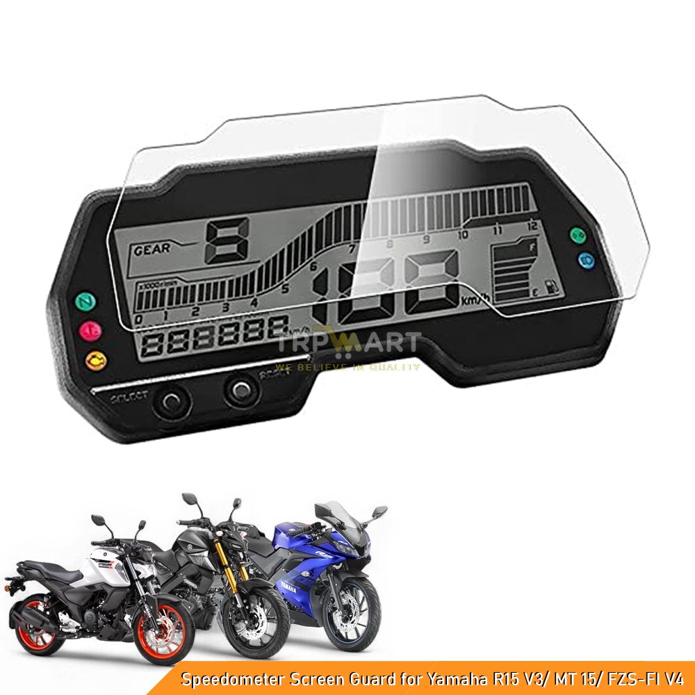 Premium Quality Speedometer Display Screen Guard for Yamaha R15 V3, Yamaha MT 15 & Yamaha FZS-FI V4 - Tempered Glass Anti-Scratch Protector