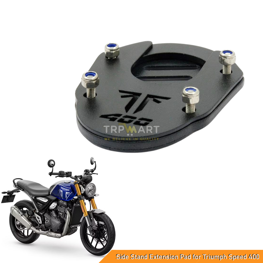 Heavy Duty Kickstand/ Side Stand Extension Pad for Triumph Speed 400 - Side Stand Enlarger Base Support Plate