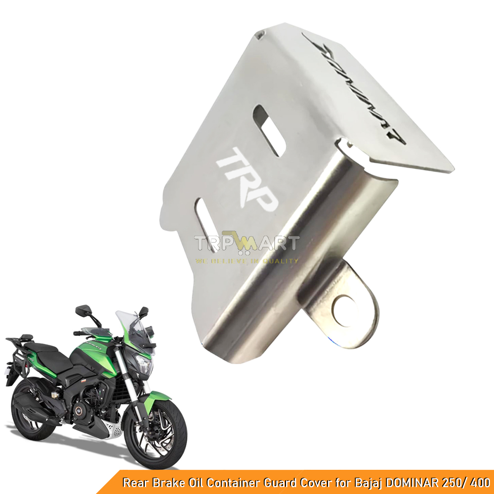 Brushed Stainless Steel Rear Brake Oil Container Guard Cover for Bajaj Dominar 250/ 400 – Protective Reservoir Cap  (Chrome)