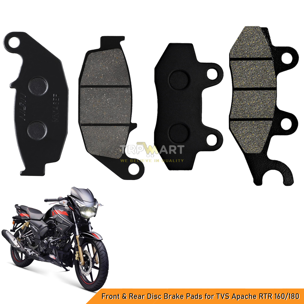 High-Performance Front & Rear Disc Brake Pads for TVS Apache RTR 160/180 – Enhanced Stopping Power