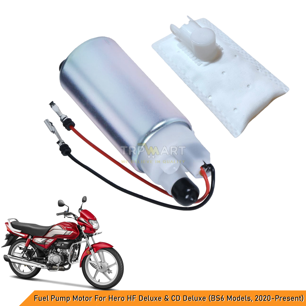 Fuel Pump Motor For Hero HF Deluxe & CD Deluxe (BS6 Models, 2020-Present) + Free Fuel Pump Filter - Boost Engine Performance & Efficiency