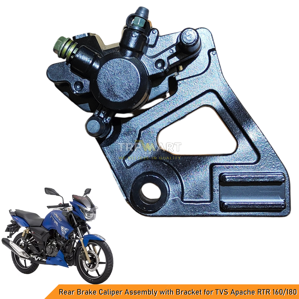 Rear Brake Caliper Assembly with Bracket Compatible for TVS Apache RTR 160/180 - Premium Quality Replacement