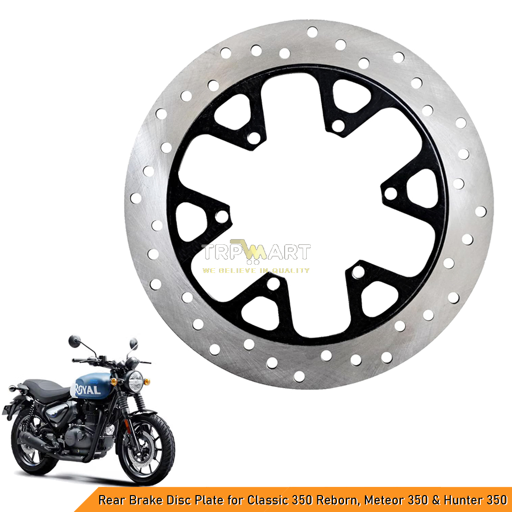 Rear Brake Disc Plate Compatible with Royal Enfield Classic 350 Reborn, Meteor 350, Hunter 350 & Bullet 350 (BS6) - Genuine OEM Replacement