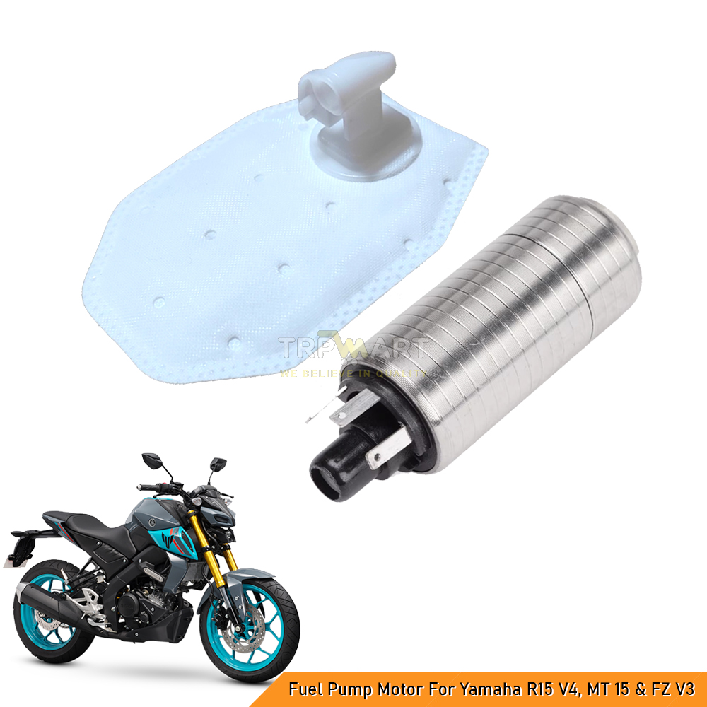 Fuel Pump Motor For Yamaha R15 V4, MT 15 & FZ V3 (3 Pin Socket Type) + Free Fuel Pump Filter - Boost Engine Performance & Efficiency