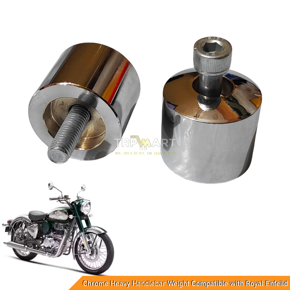 Black Heavy-Duty Handlebar Weight for Royal Enfield Classic, Bullet & Standard Motorcycles (BS3/BS4) - Pack of 2