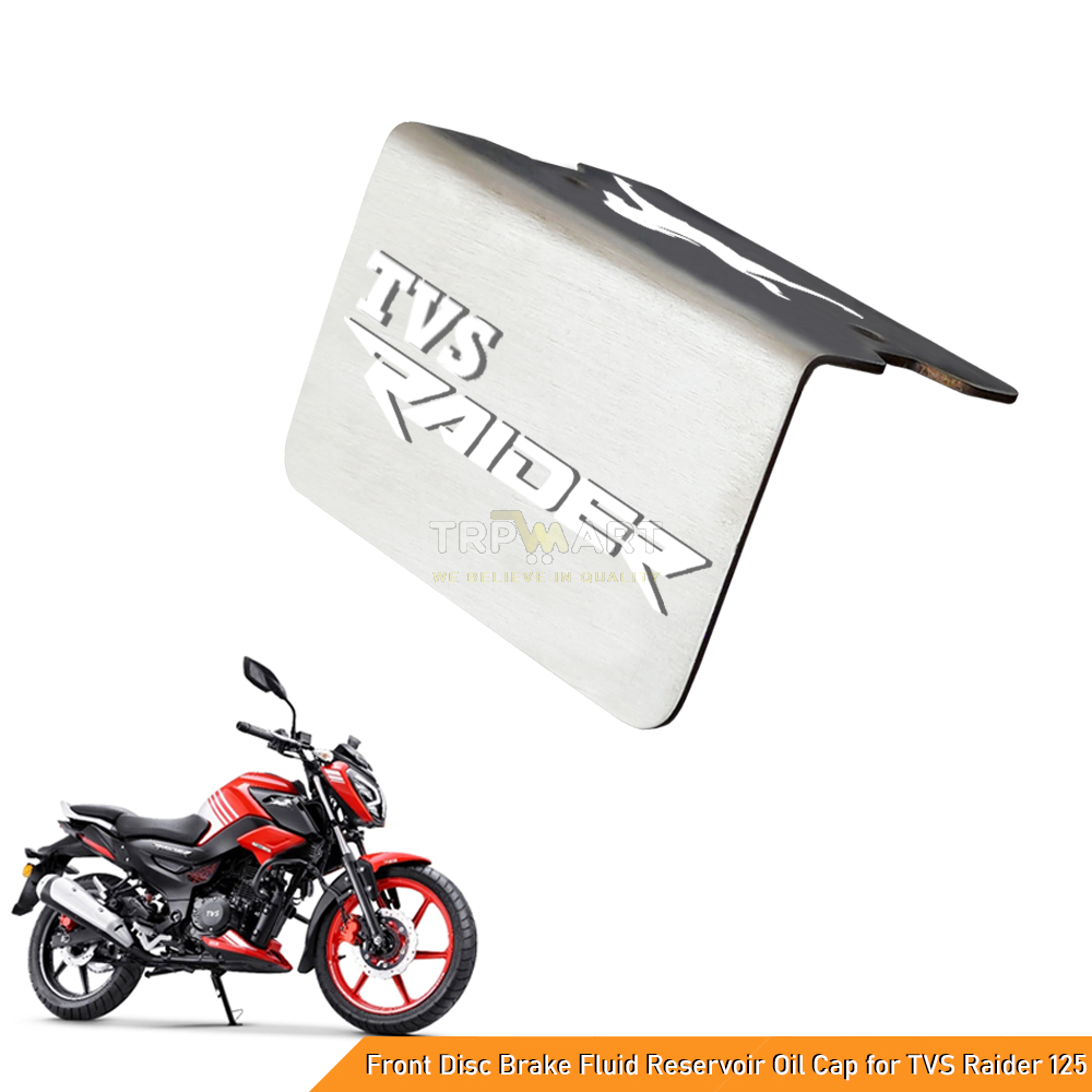Stainless Steel Front Disc Brake Fluid Reservoir Oil Cap for TVS Raider - Disc Brake Fluid Reservoir Protector Cover Guard