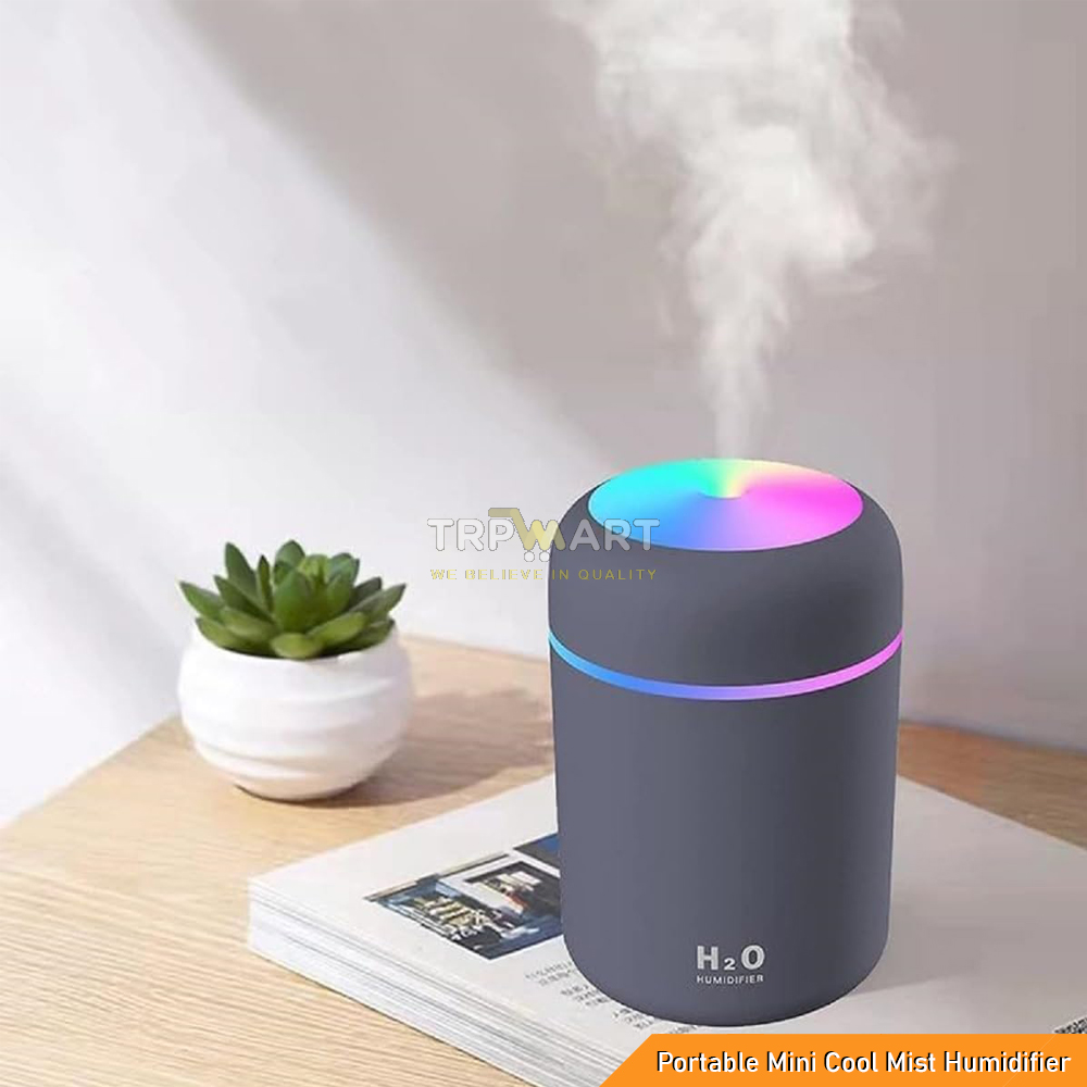 Mini USB Air Humidifier with LED Night Light - Portable Cool Mist Diffuser for Car, Office, Bedroom & Home - Auto Shut-Off, Dual Spray Modes, Quiet Ultrasonic Mist Humidifier