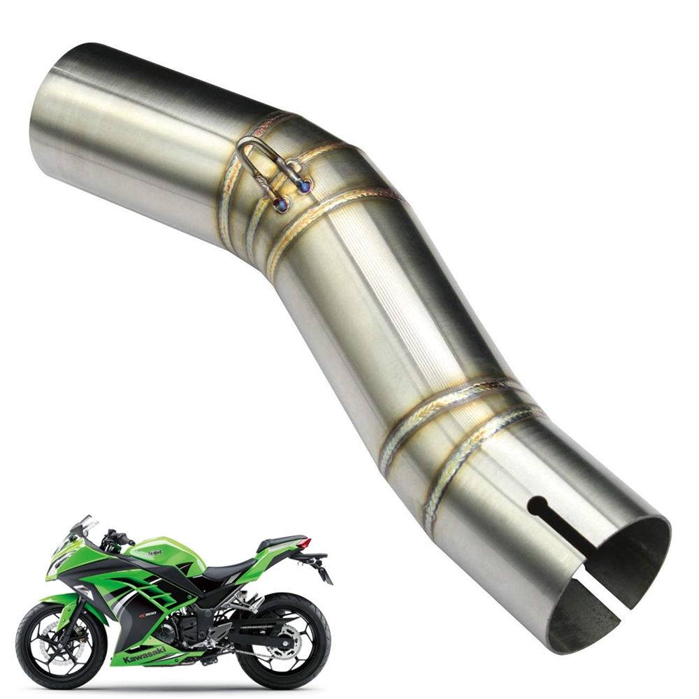 Stainless Steel Motorcycle Exhaust Middle Muffler Bend Pipe for Kawasaki Ninja 250/ Ninja 300