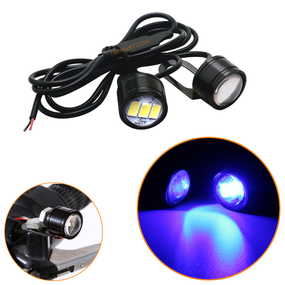 Waterproof 12V Blue Strobe Light, Mirror Mount Led Flash, Eagle Eye LED Strobe Backup DRL Lights Lamp, Warning Brake Light Lamp for Bikes & Car