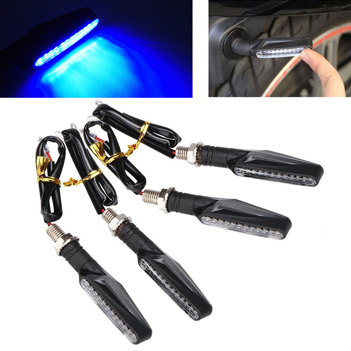 Blue 9 LED Turn Signal Indicator/ KTM LED Indicators Light, Bike Indicators Lamp for All Motorcycle/ Bikes