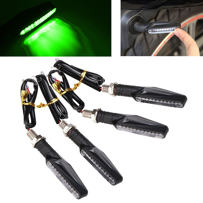 Green 9 LED Turn Signal Indicator/ KTM LED Indicators Light, Bike Indicators Lamp for All Motorcycle/ Bikes