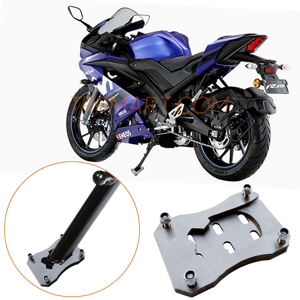 CNC Stainless Steel Kickstand Extension/ Enlarger, Base Support Pad Plate Stand Compatible with/ for Yamaha YZF-R15