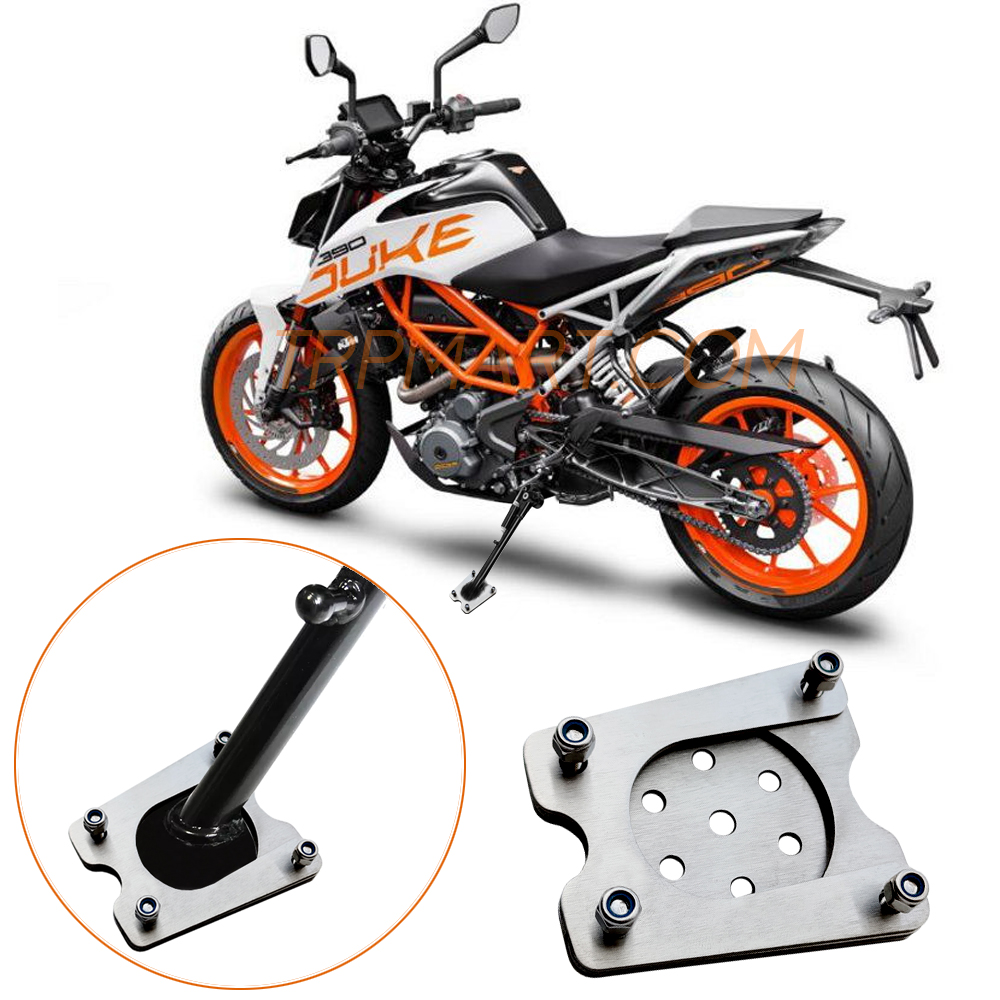 CNC Stainless Steel Kickstand Extension/ Enlarger, Base Support Pad Plate Stand Compatible with/ for KTM Motorcycles