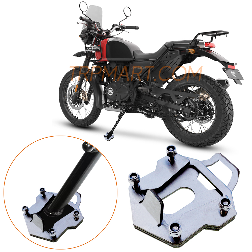 CNC Stainless Steel Kickstand Extension/ Enlarger, Base Support Pad Plate Stand Compatible with/ for Royal Enfield Himalayan