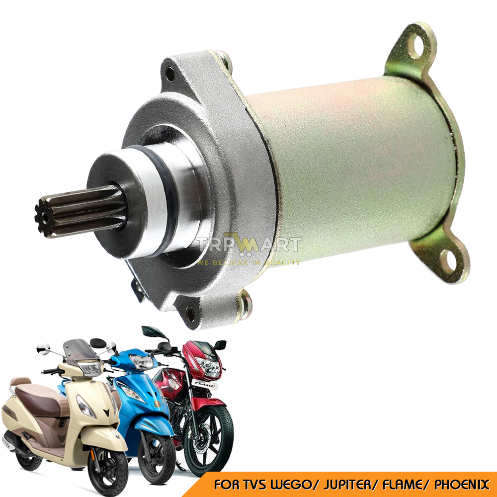 Self Starter Motor Assembly Compatible for TVS Wego/ Jupiter/ Flame/ Phoenix/ Zest - Reliable & High-Performance Starter