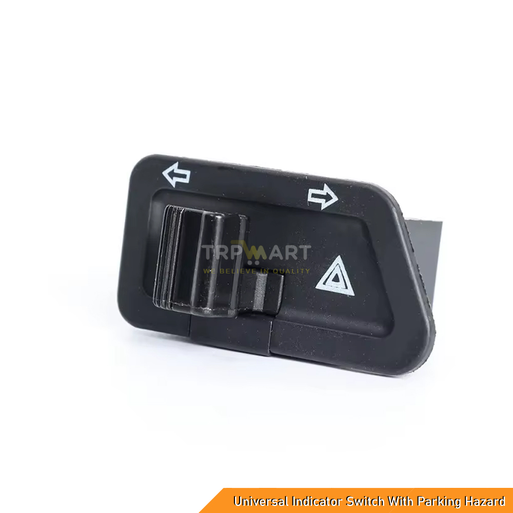 Universal Indicator Switch With Parking Hazard, Modified 3 Pin Double Flash Light Turn Signal Starter Single Switch Button for Scooter - (Plug & Play - No Wire Modification Need)