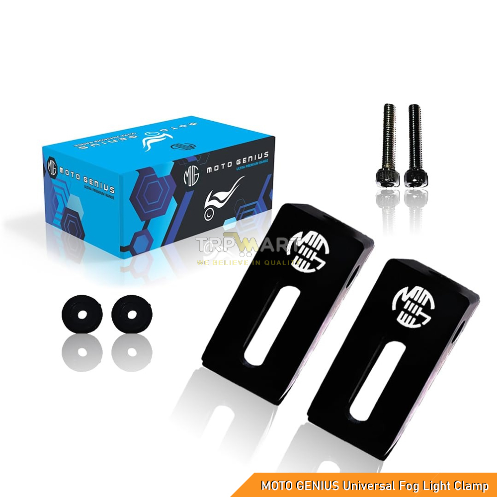 MOTO GENIUS Universal Fog Light Clamp for All Bikes – 60MM Durable Handlebar Mount Brackets (Pack of 2)
