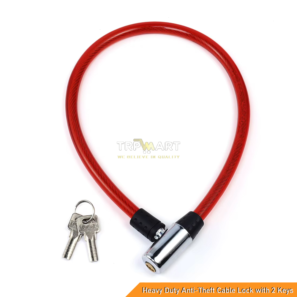 Universal Steel Wire Safety Lock - Heavy Duty Anti-Theft Cable Lock with 2 Keys for Bicycle, Motorcycle, Helmet & Luggage (Multi Color)