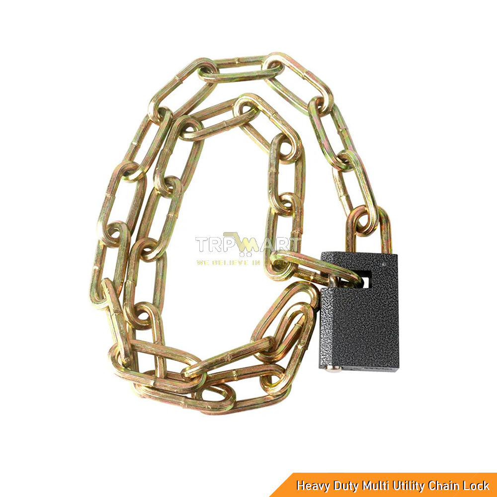 Heavy Duty Multi Utility Bike Motorcycle Chain Lock, Manganese Steel with 3 Keys for  Gate, Door, Car, Auto, Cycle, Truck, Helmet, Luggage, Window & Locker (100 Cm)