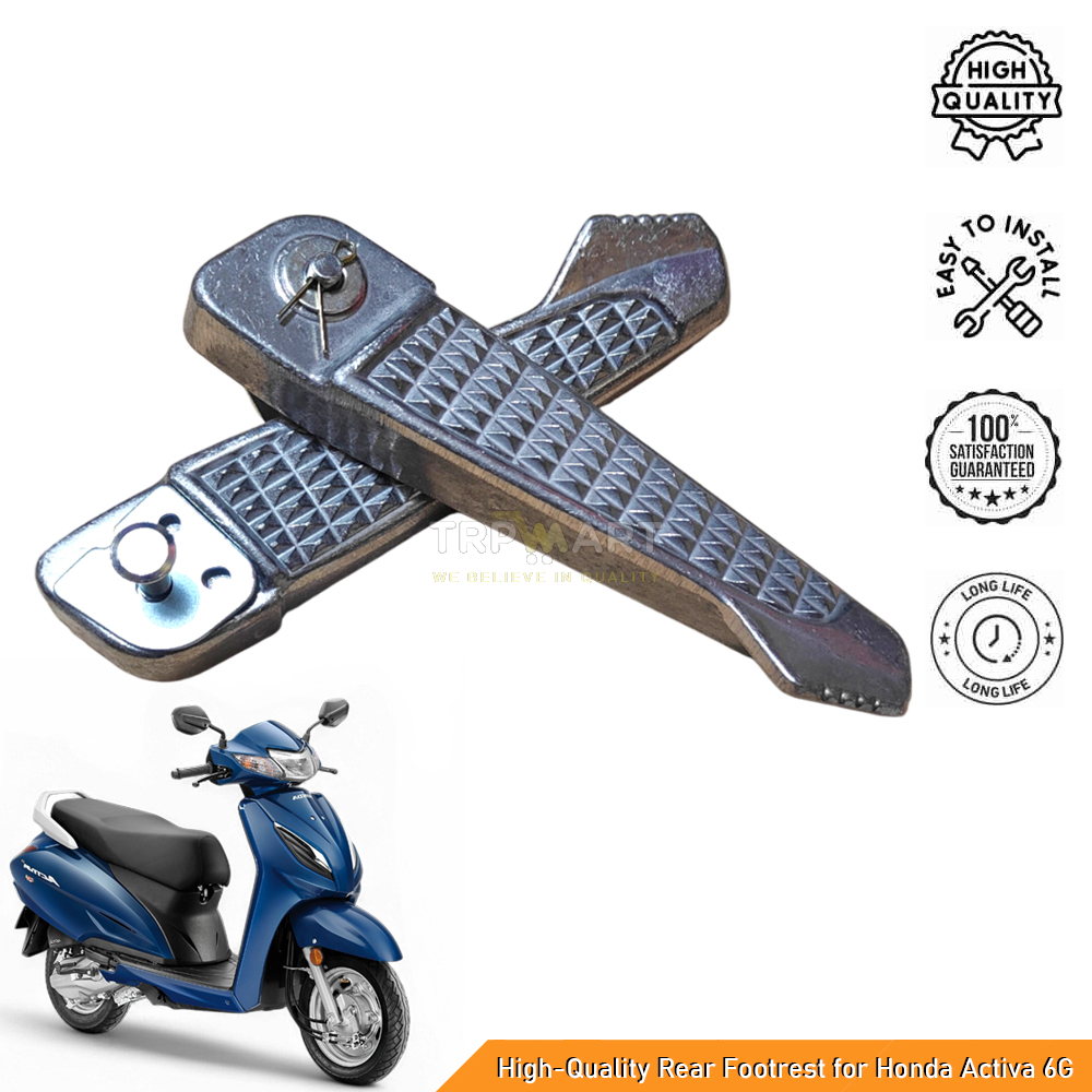High-Quality Rear Footrest for Honda Activa 6G - Premium Aluminum Alloy Pillion Foot Pegs | Durable & Comfortable Mount