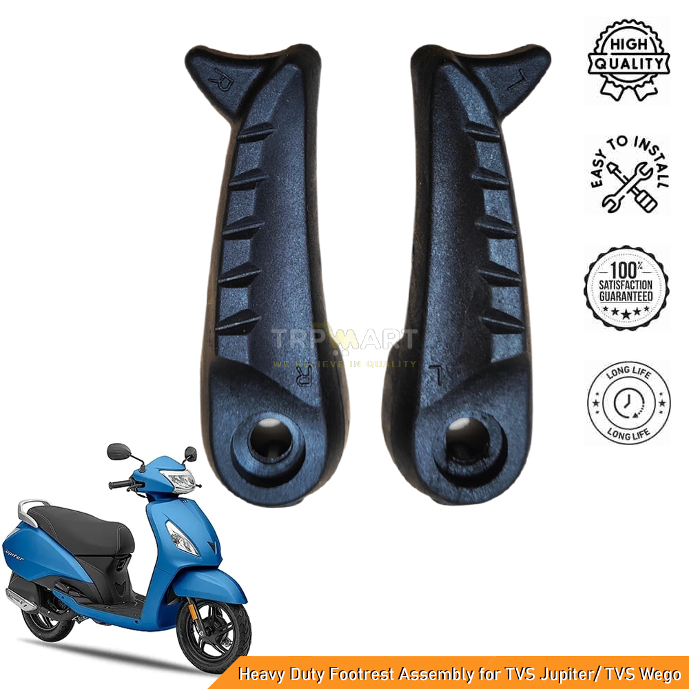 Heavy Duty Rear Footrest for TVS Jupiter/ TVS Wego - Premium Comfortable & Durable Pillion Foot Pegs Mount (PVC)