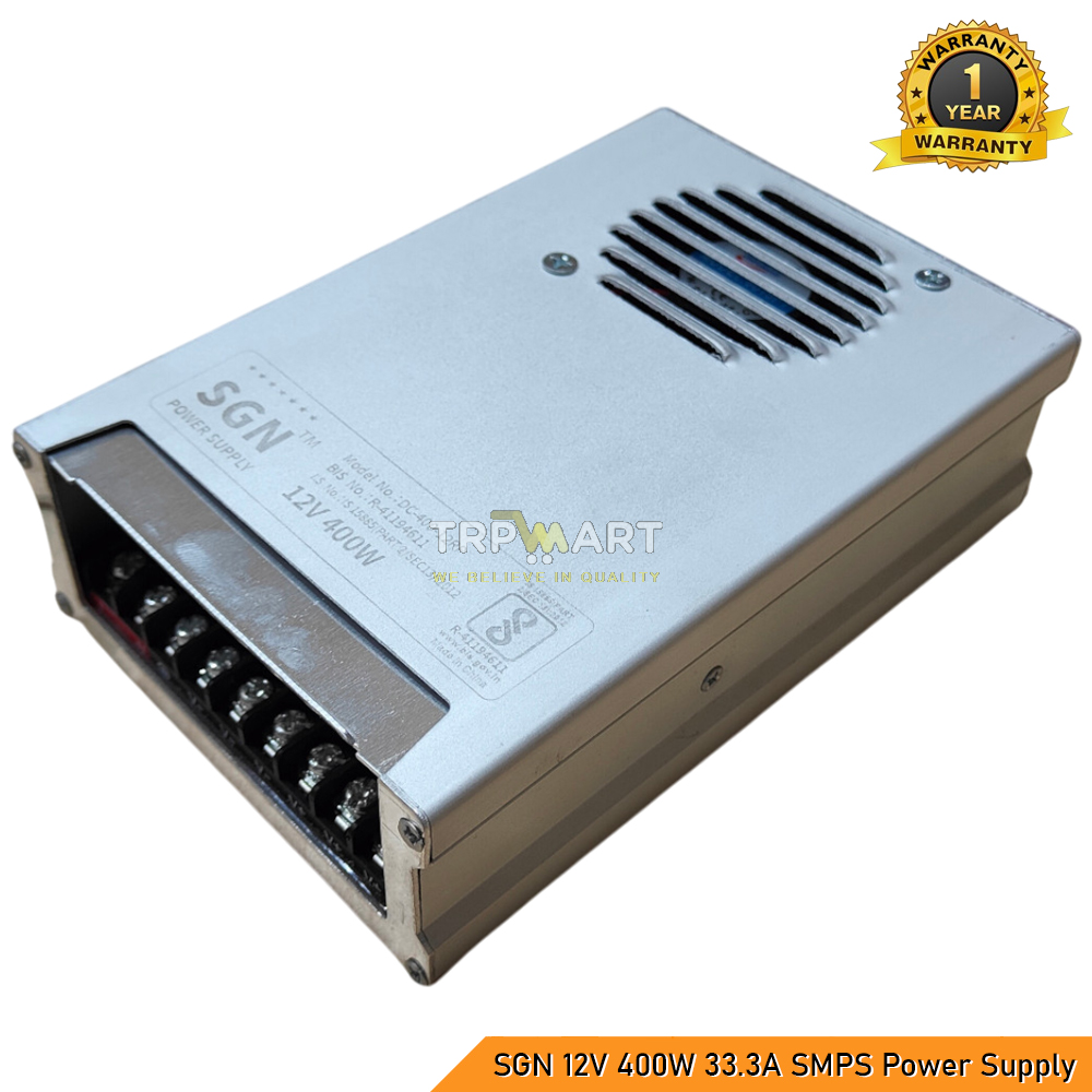 SGN 12V 400W  33.3A SMPS Power Supply – Rainproof IP43, Durable 12 Volt 400W Adapter for Indoor & Outdoor Use, 1-Year Warranty