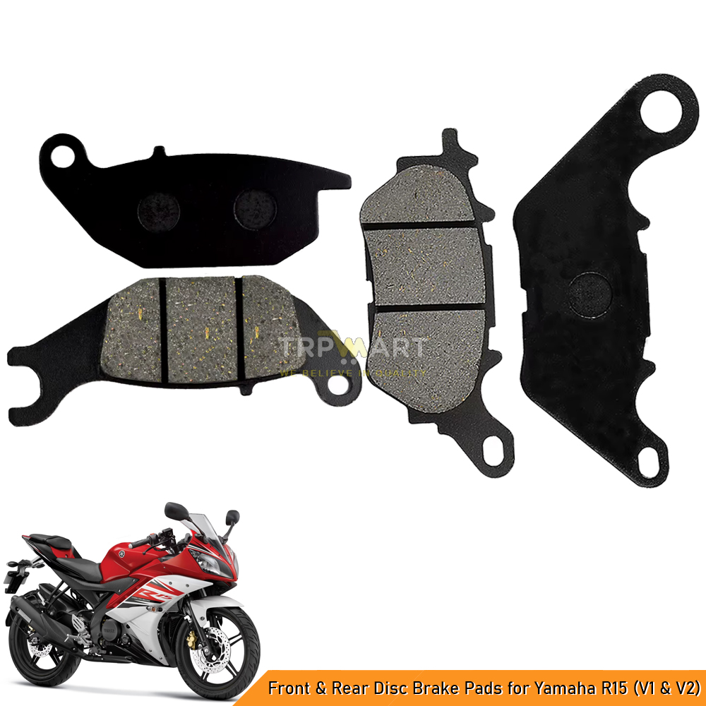 High-Performance Front & Rear Disc Brake Pads for Yamaha R15 (V1 & V2) – Enhanced Stopping Power