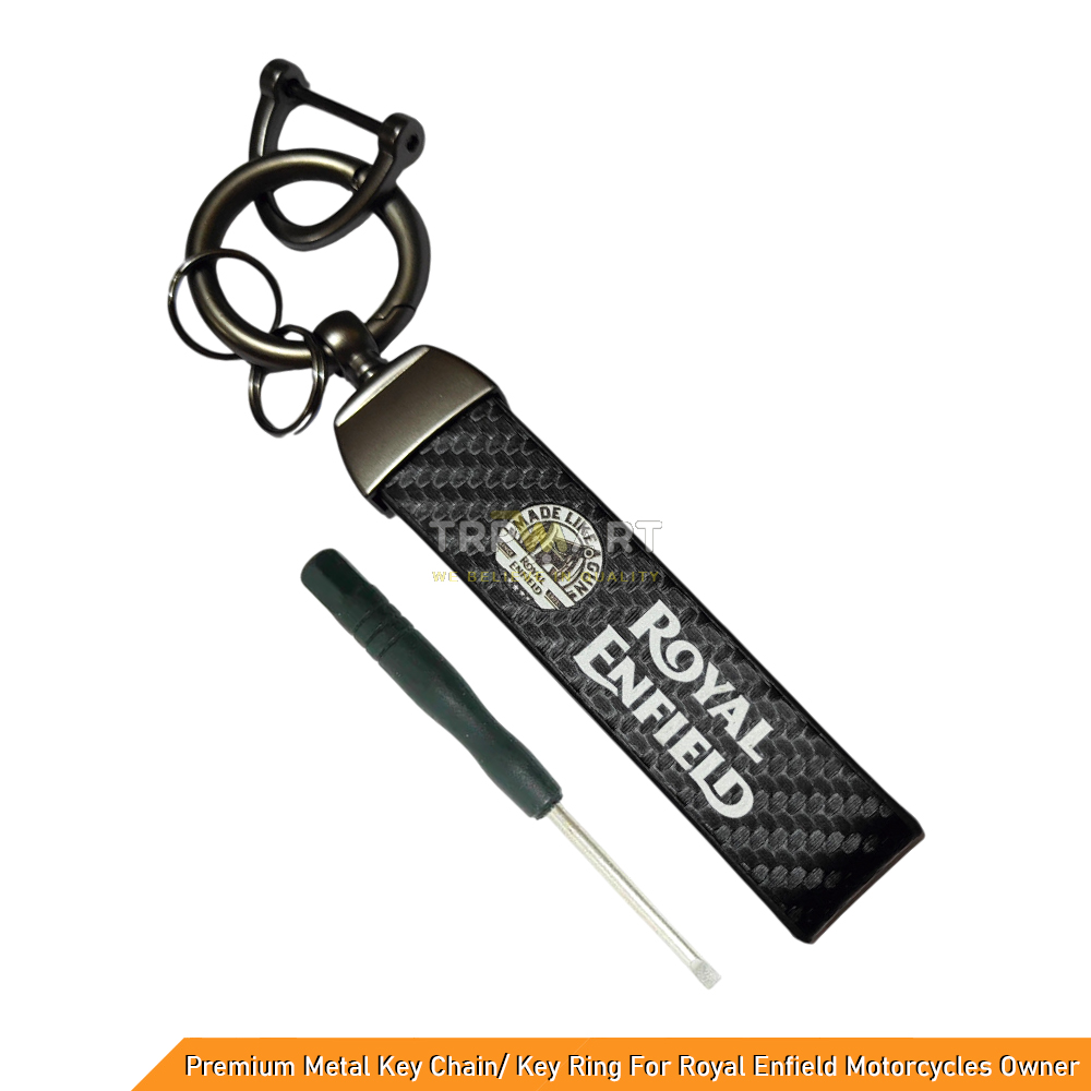 Premium Metal Leather Key Chain | Stylish & Durable Key Ring Pendant Holder for Royal Enfield Motorcycle Owners
