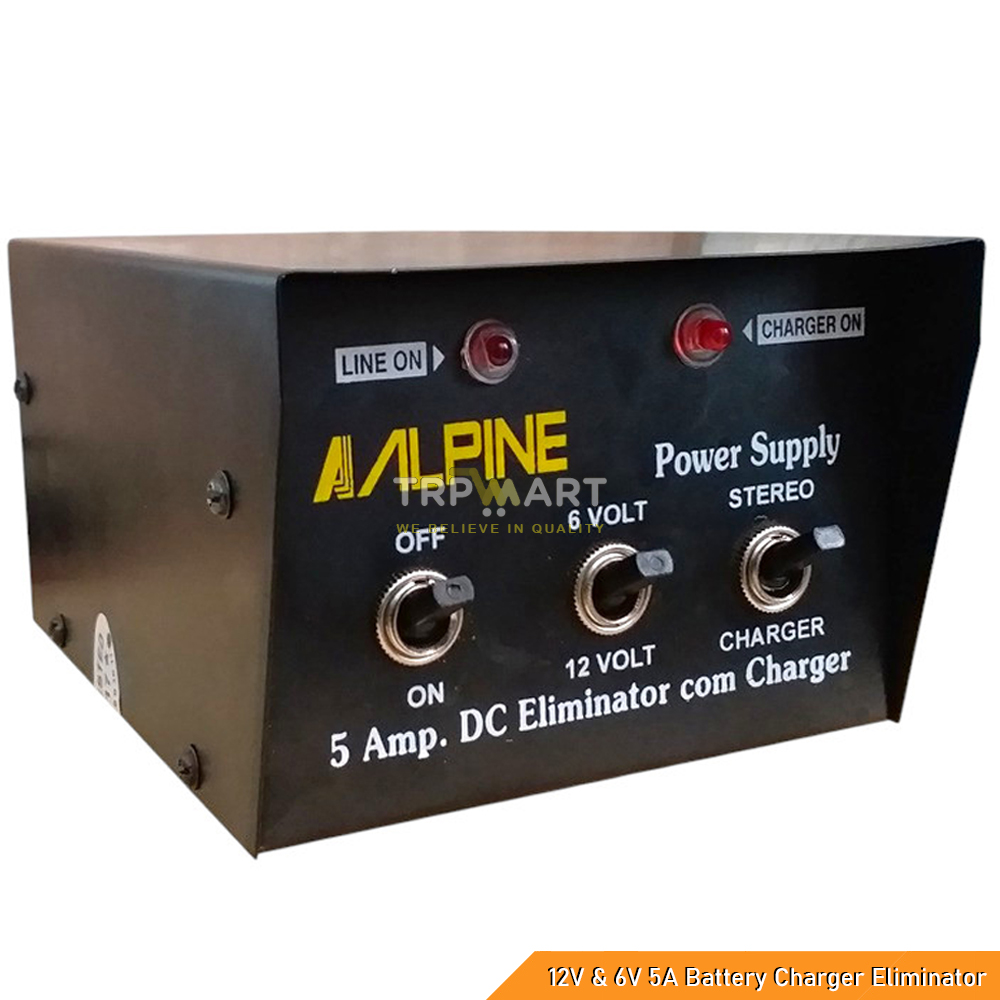 12V & 6V 5A Battery Charger Eliminator 5 Amp Transformer Copper Winding, 220V AC Power 12 Volt/ 6 Volt 5 Amp Battery Charger/ Power Supply (6 Months Warranty)