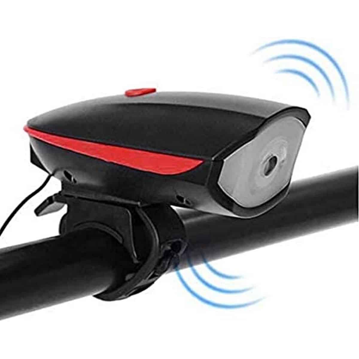 Waterproof Bicycle 3 Light Modes LED Headlight with Horn - USB Rechargeable Mountain Cycle LED Flashlight Safety Night Riding