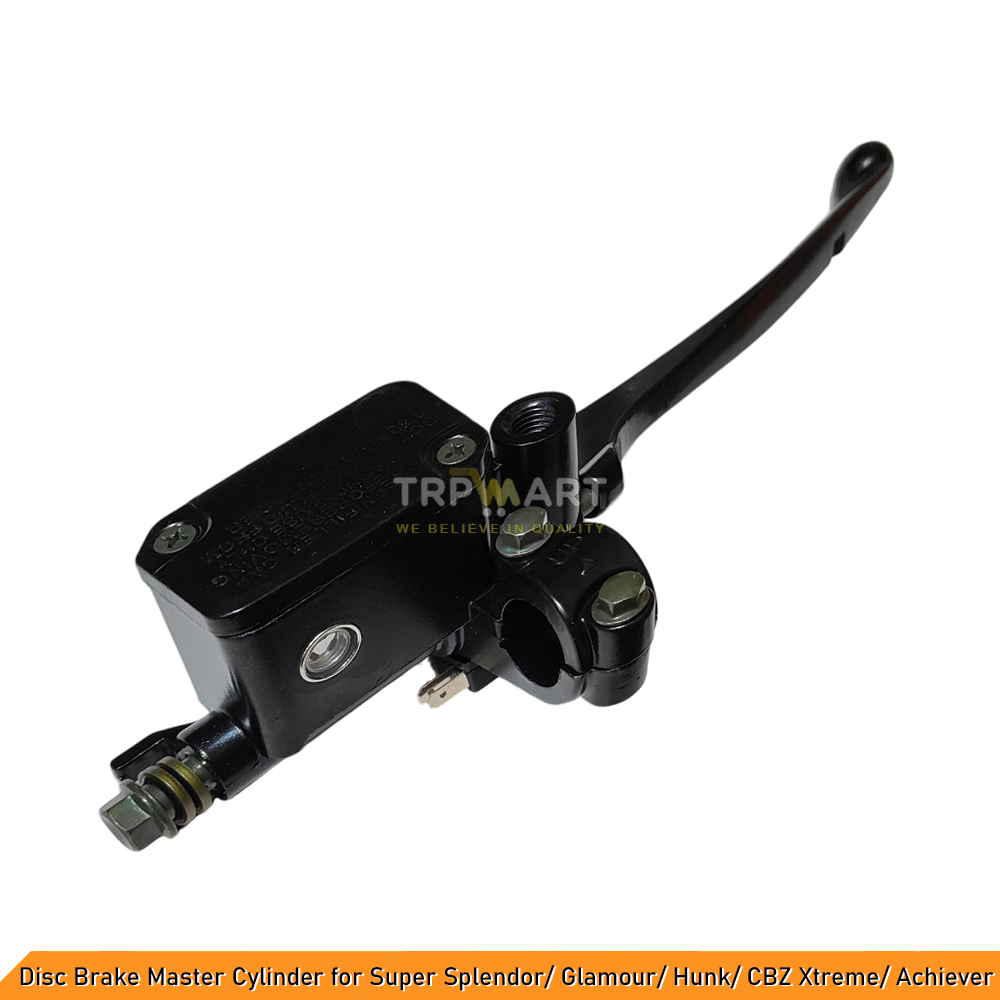 Front Disc Brake Master Cylinder Assembly for Hero Super Splendor/ Glamour/ Hunk/ CBZ Xtreme/ Achiever (With Brake Switch) - Reliable Replacement Part