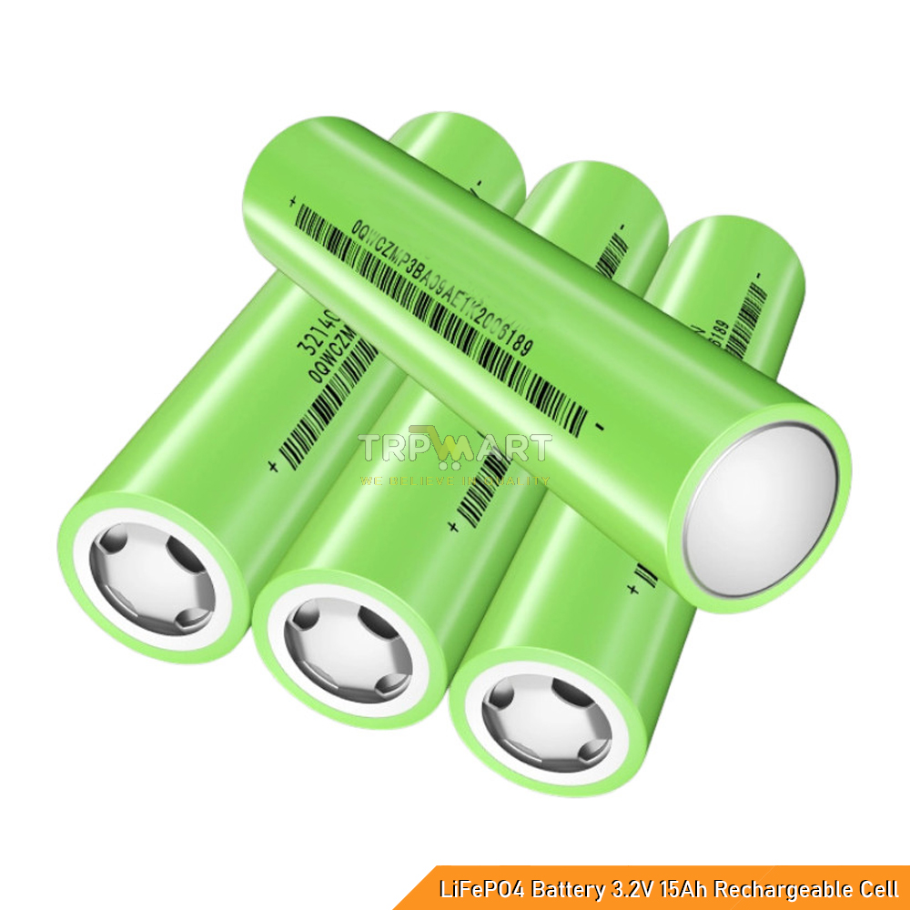 32140 LiFePO4 Battery 3.2V 15Ah Rechargeable Cell A-Grade 15000mAh for DIY Battery Packs, Solar Projects, E-Scooters & Backup Power - High Cycle Life Lithium Phosphate Cell