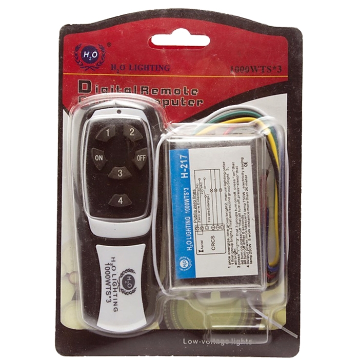4 Way Remote Switch H2O, Wireless RF Remote Control Switch For Light, Fan, TV, Cooler, 10 Amp AC Load