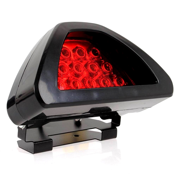 F1 Style 12 LED Triangle Rear Stop Tail Light 3rd Brake SPORTY Red Light 12V DC