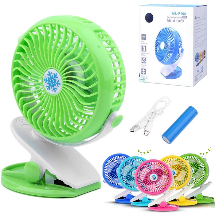 360° Mini Clip Fan Portable Rechargeable Battery, Small USB Desk FanBattery Operated with Long Backup, High Speed (Multi-Color)