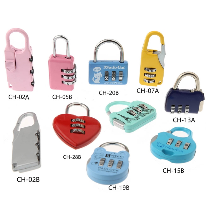 3 Digit Re-Settable Code Password Number Lock Combination Bag Padlock (Set Of 2)