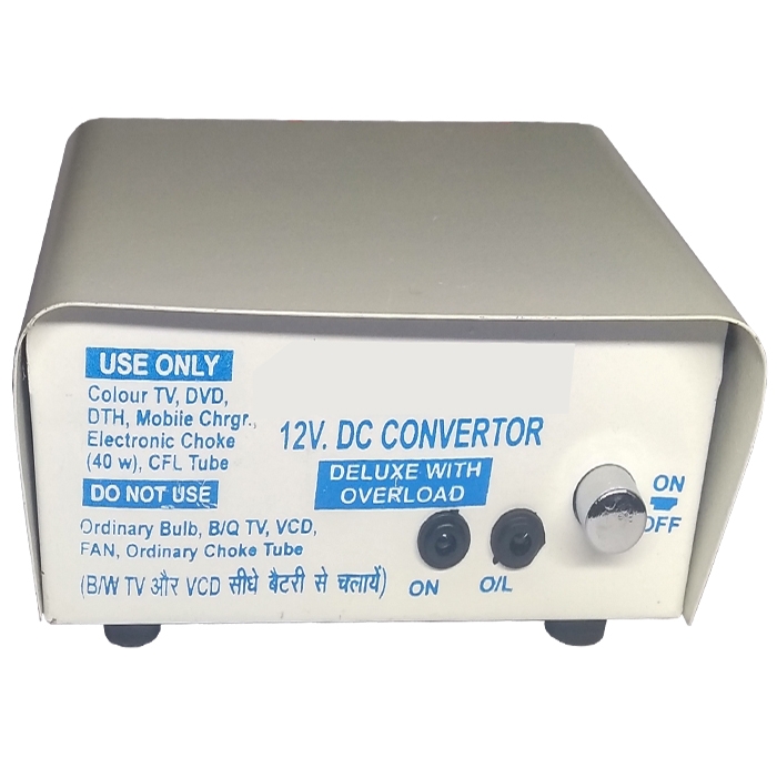 12V DC to 220V AC 200 Watt Converter/ Inverter for Home, Car, Solar Panel, Color TV, Mobile Charger, CFL