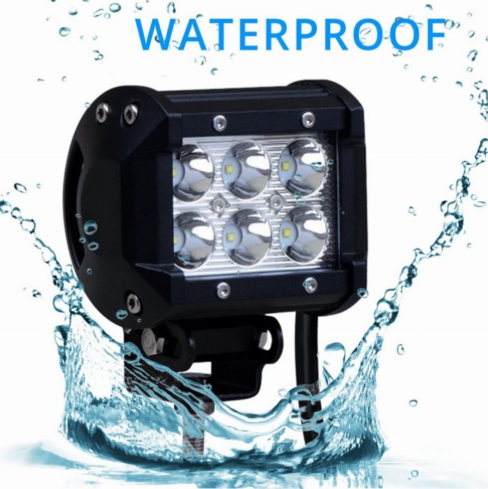 6 CREE LED 18W 4 Inch Off Road, Spot Light, Fog Light Bar, Driving Auxiliary Lamp for Car/Bike, SUV, Truck, Boat Work lights, Super Bright White - 1 Unit