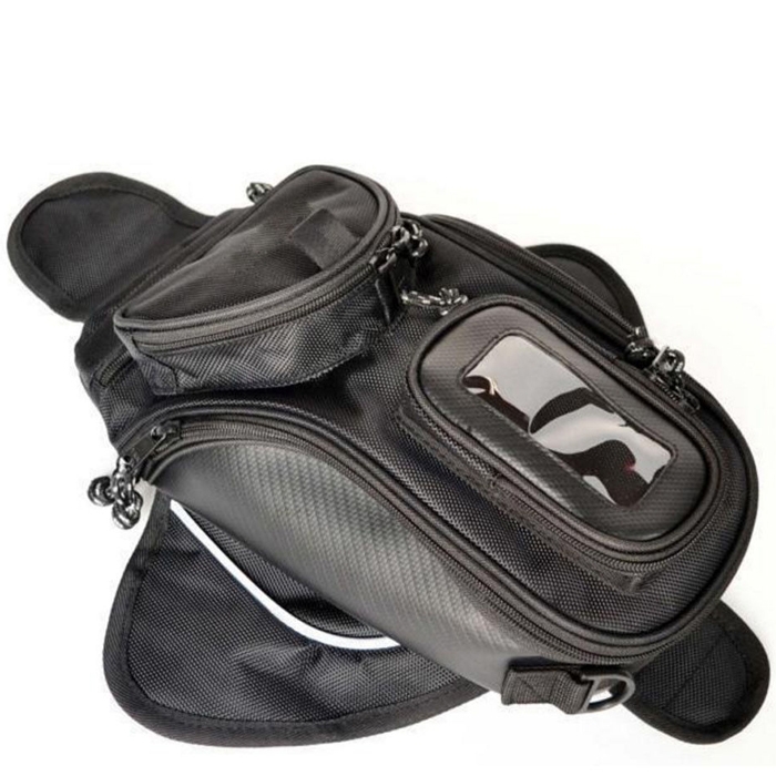 Universal Motorcycle Magnetic Fuel Oil Tank Bag Storage Organizer Phone Holder Pocket Pouch, Also Can be Use As Shoulder Sling Bag/ Carry Bag