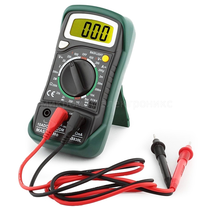 100% Original MASTECH MAS830L Handheld Digital Multimeter with LCD Back Light, Voltmeter Ammeter AC/DC/OHM Volt Current Tester
