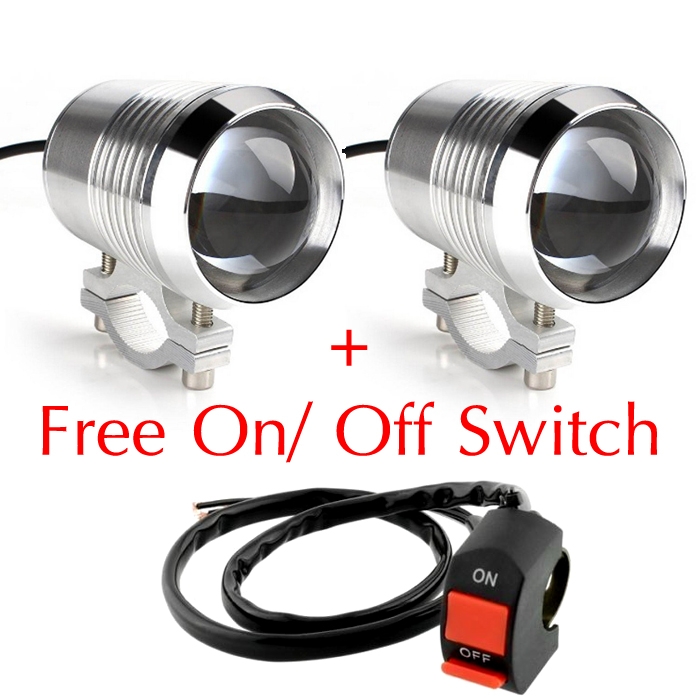 3 Mode Lighting, U1 Fog Light for All Motorcycle/ Bikes & Royal Enfield, U1 Light Headlight Driving, U1 LED Fog Spot Lamp (1 Pair Chrome)