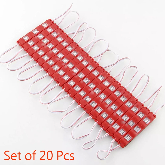 Red 3 LED Module, DC 12V Waterproof Module Lens High Glow Light Strip 5630/ 5730 LED, Injection LED Module, SMD Module Decorative Light Lamp with Pasting Tape